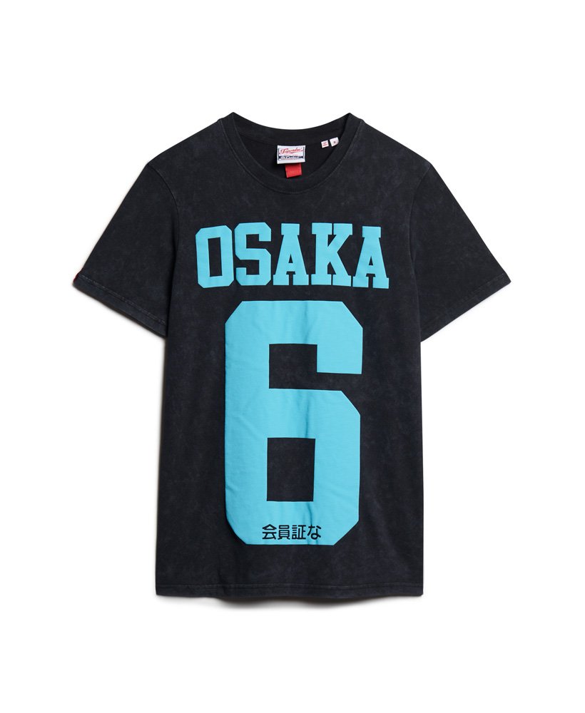 camiseta osaka 6 com estampa em relevo na cor preto jato