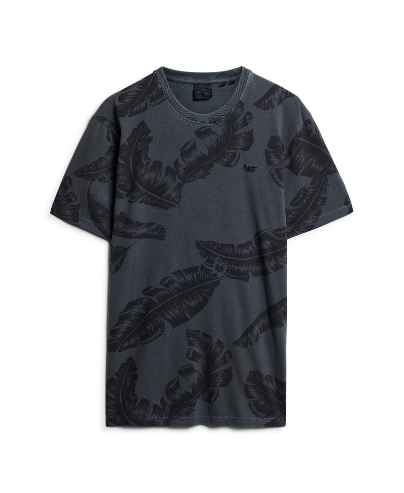 camiseta vintage com estampa overdye na cor azul-marinho eclipse.