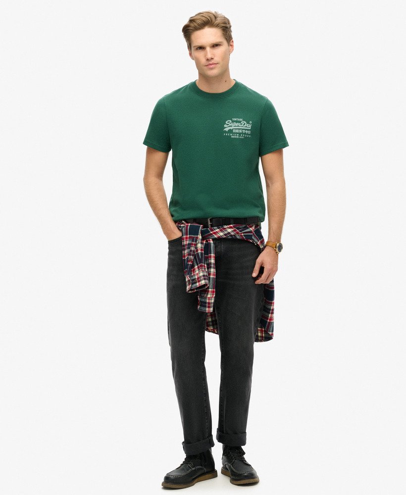 camiseta vintage logo heritage com estampa no peito na cor bengreen marl