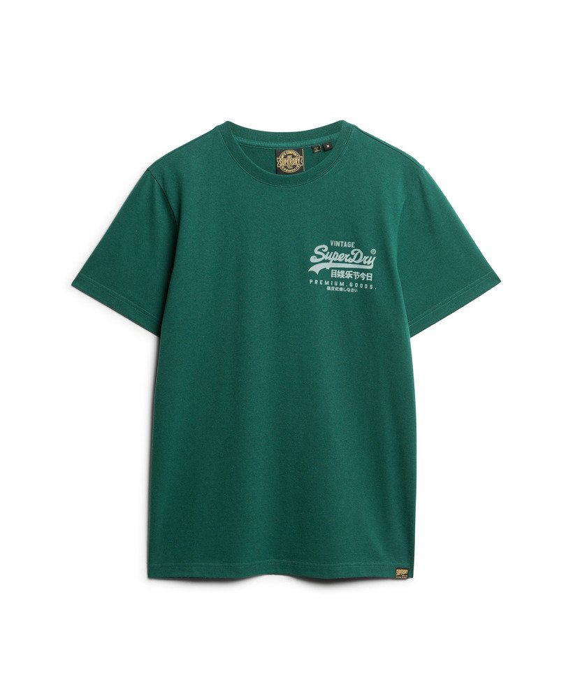 camiseta vintage logo heritage com estampa no peito na cor bengreen marl