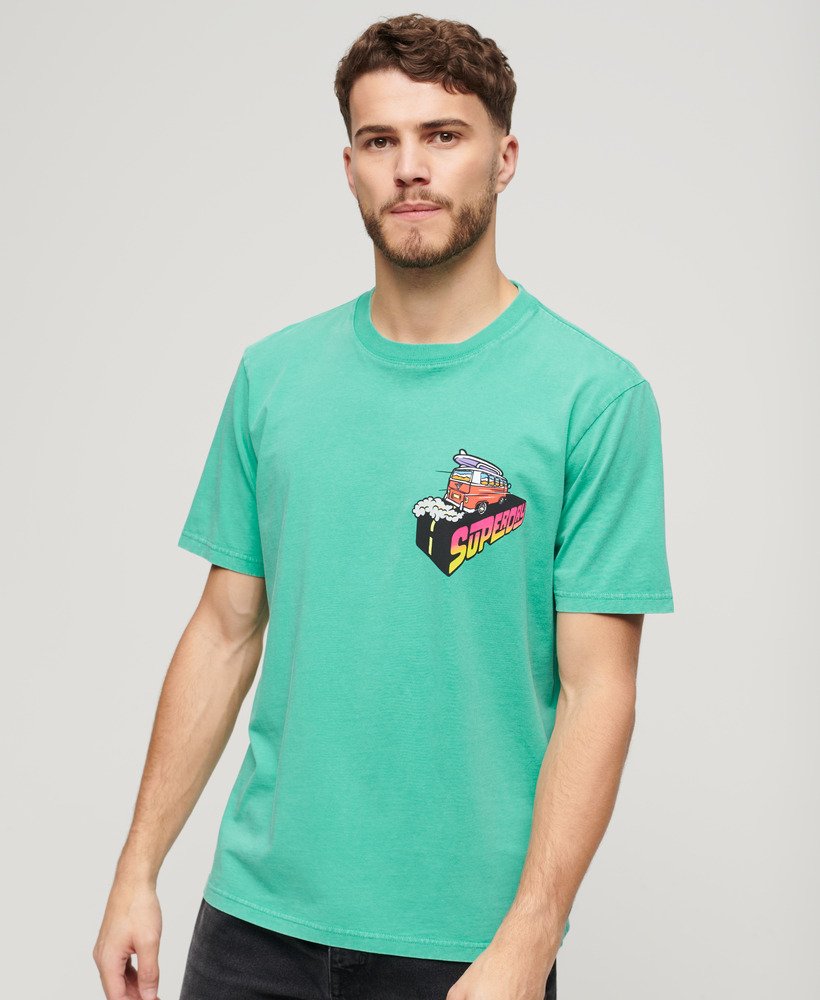 camiseta folgada neon travel chest na cor verde frio
