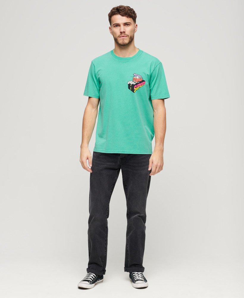 camiseta folgada neon travel chest na cor verde frio
