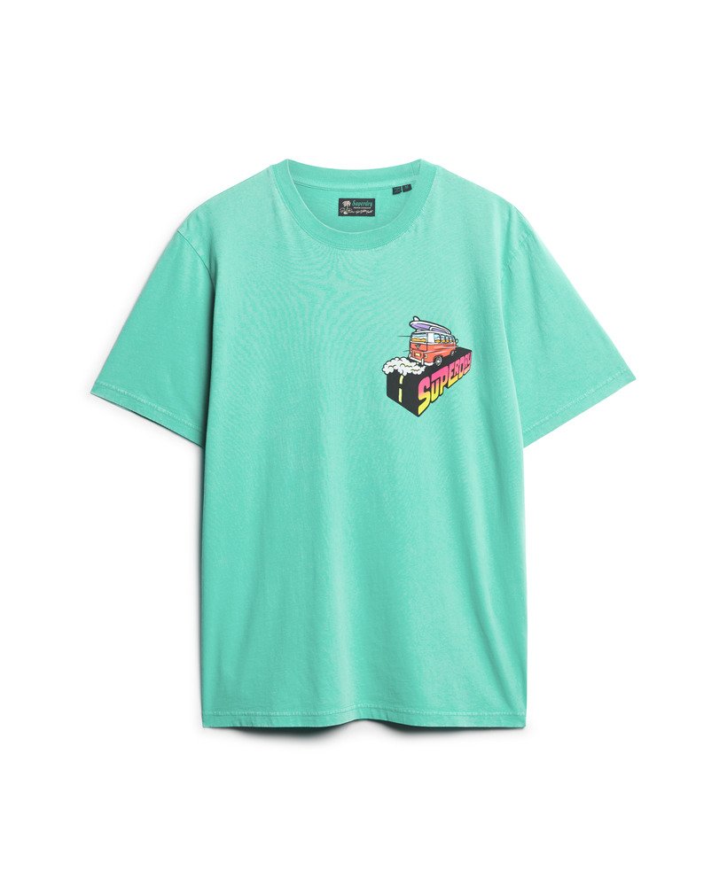 camiseta folgada neon travel chest na cor verde frio
