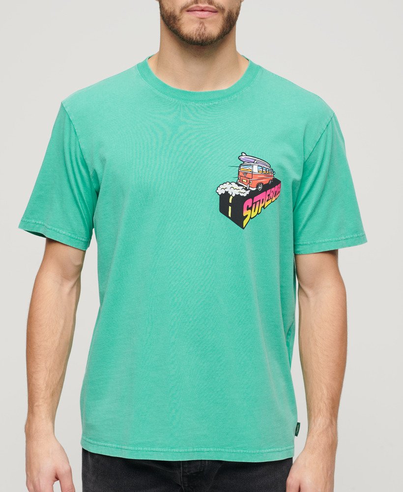 camiseta folgada neon travel chest na cor verde frio