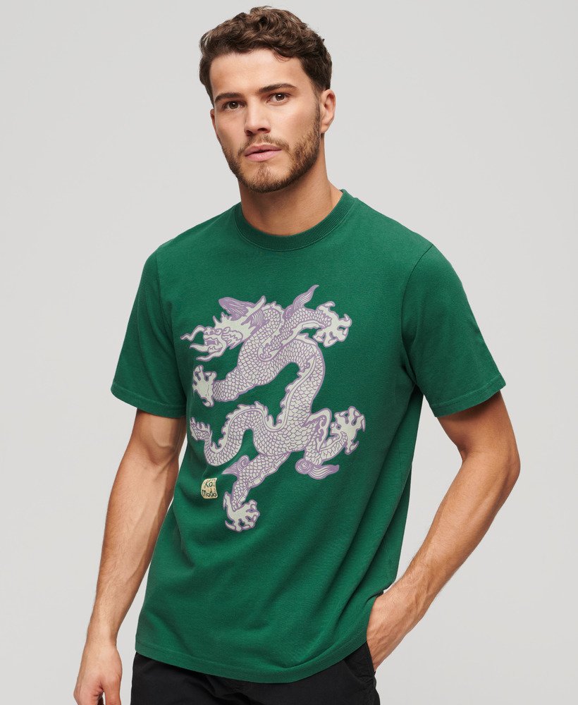 camiseta vintage superdry x komodo na cor verde erin