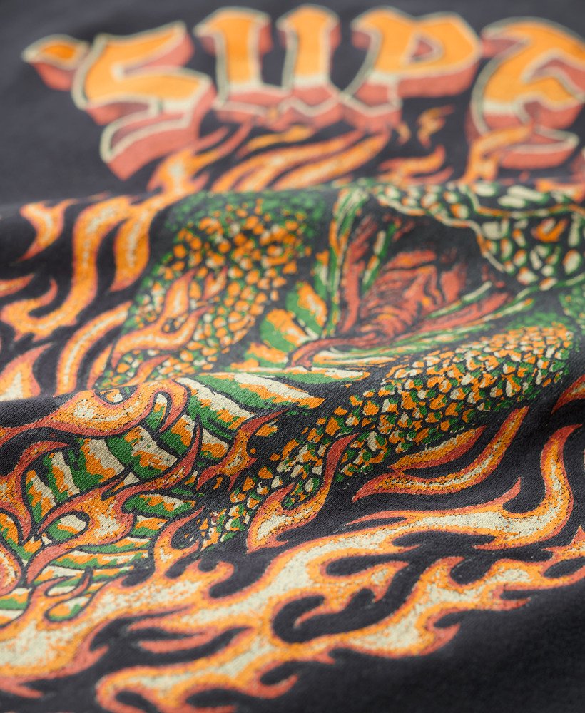 camiseta folgada com estampa de motociclista rock na cor preta light viper.