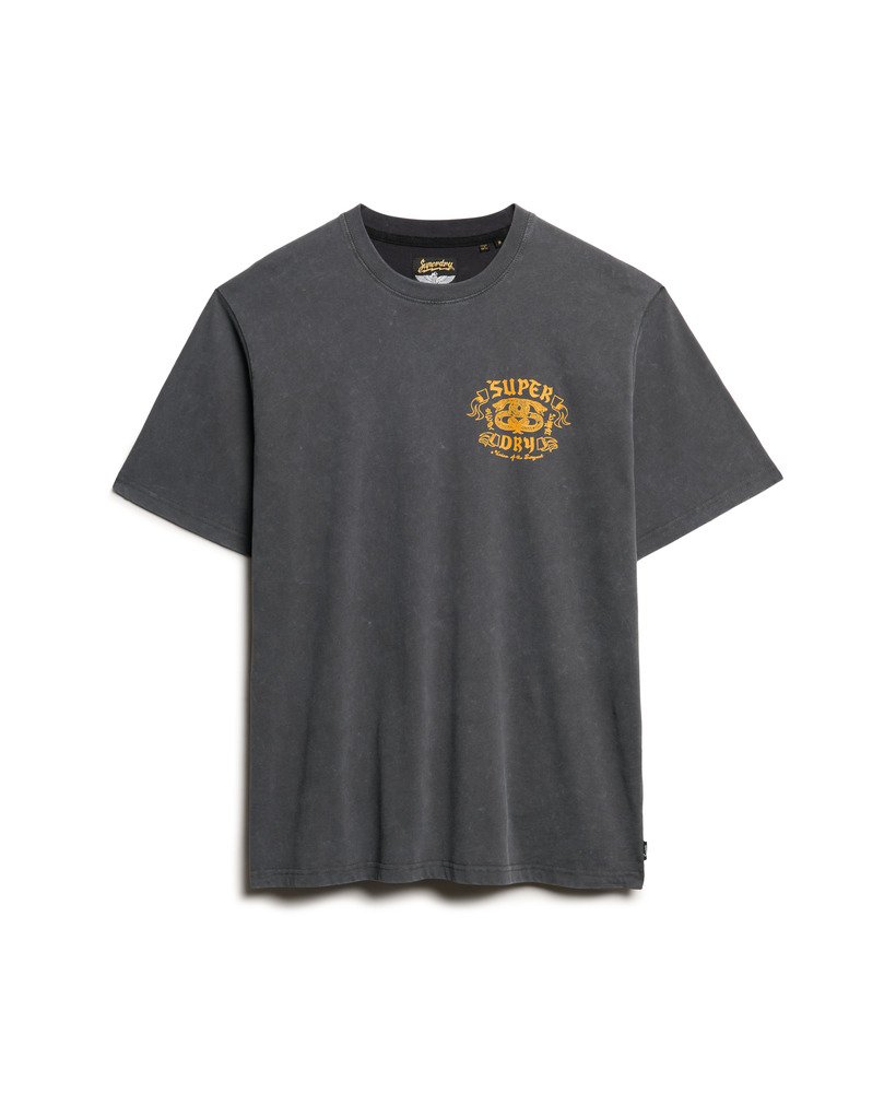 camiseta folgada com estampa de motociclista rock na cor preta light viper.