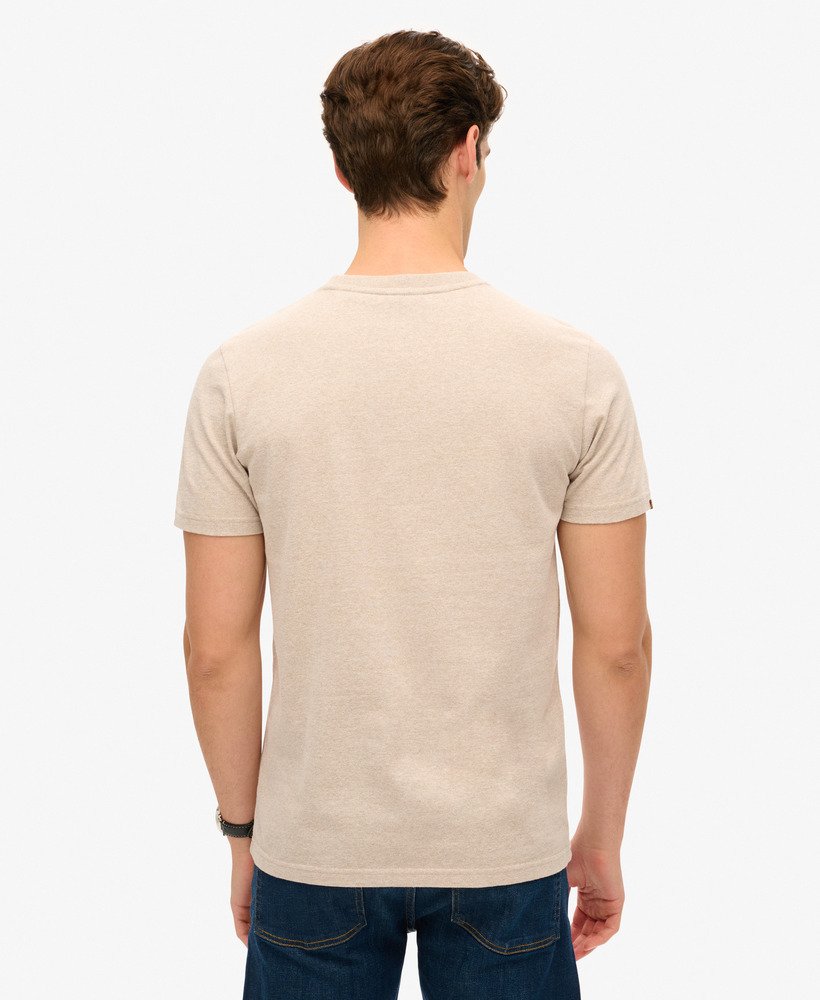 camiseta com estampa degradê flocada na cor bege mesclado lavin