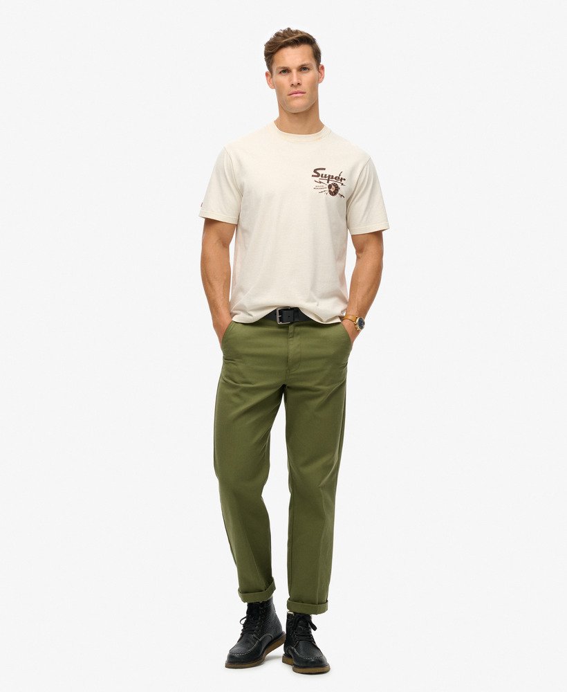 camiseta folgada com estampa punk lo-fi na cor creme