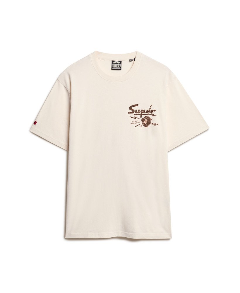 camiseta folgada com estampa punk lo-fi na cor creme