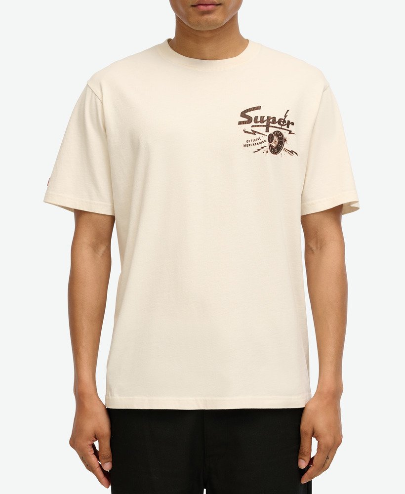 camiseta folgada com estampa punk lo-fi na cor creme