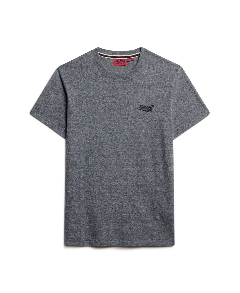 camiseta essential logo em algodão orgânico na cor eclipse navygrey mescla feeder