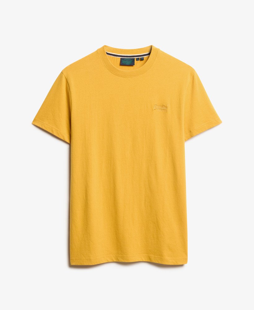 camiseta essential logo em algodão orgânico na cor dourado inverno