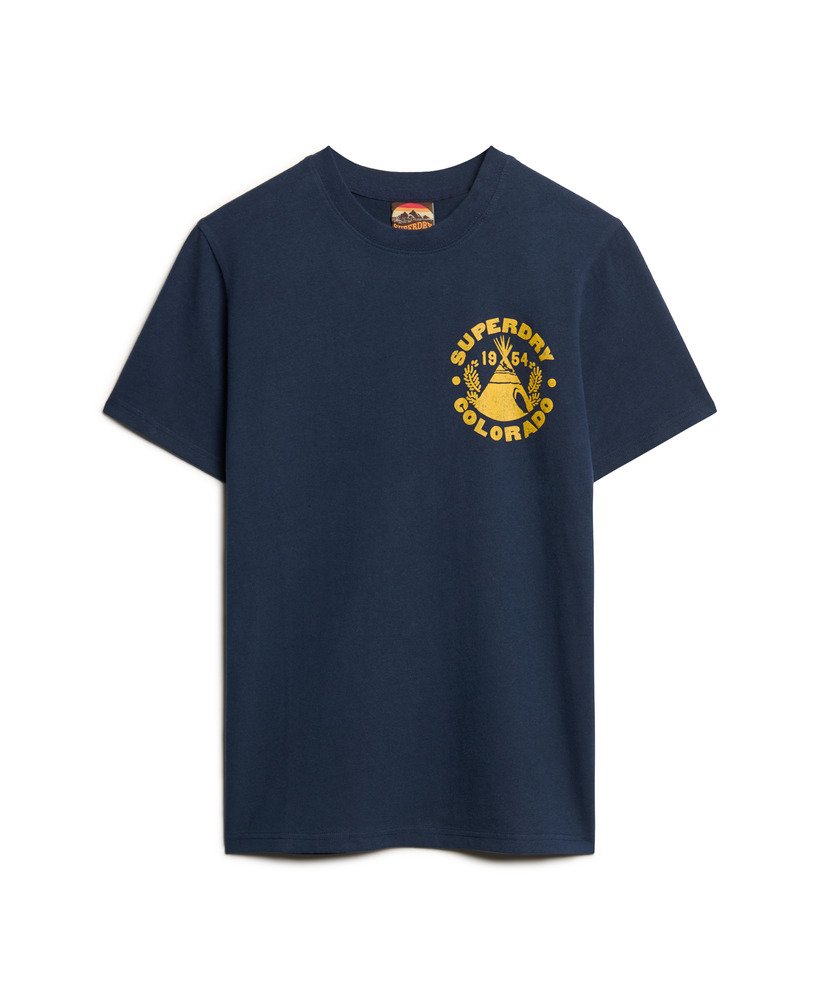 camiseta outdoor graphic na cor navy mesl