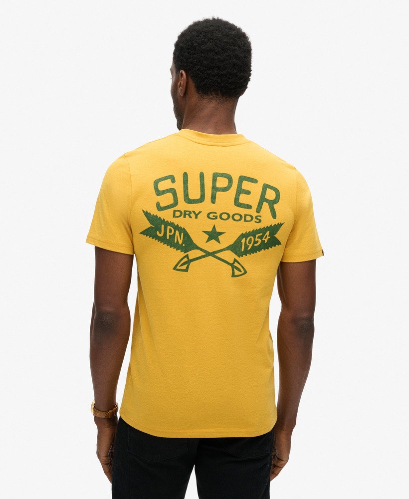 camiseta outdoor graphic em amarelo mostarda mesclado