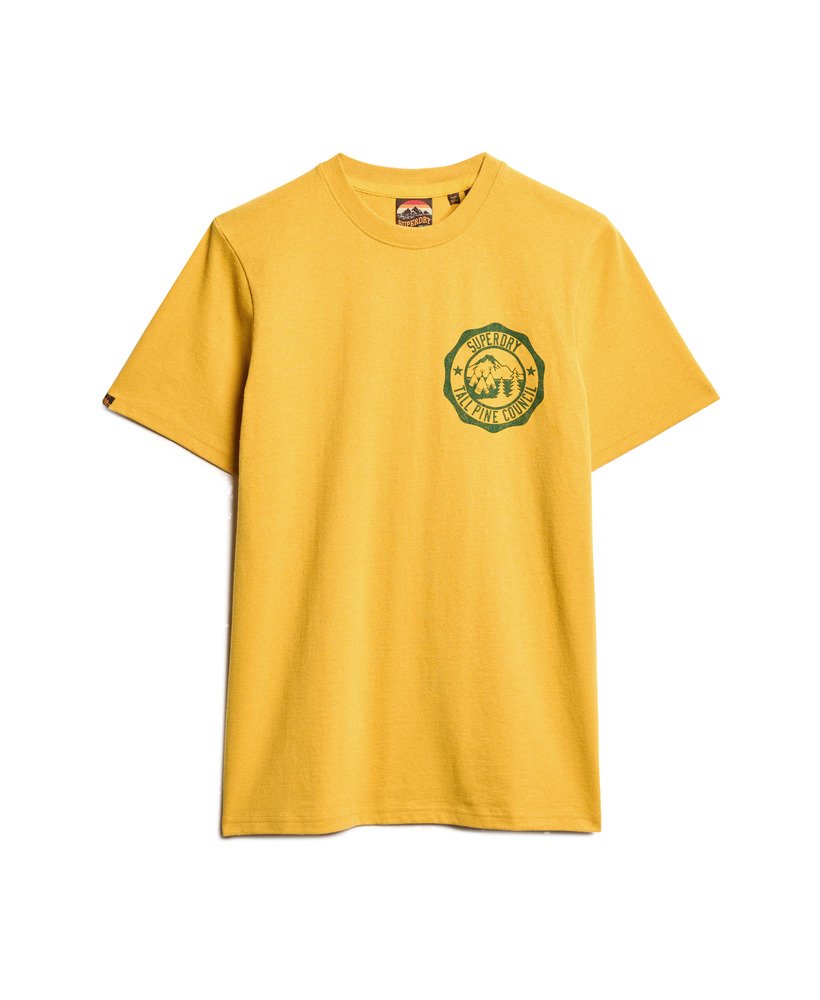 camiseta outdoor graphic em amarelo mostarda mesclado