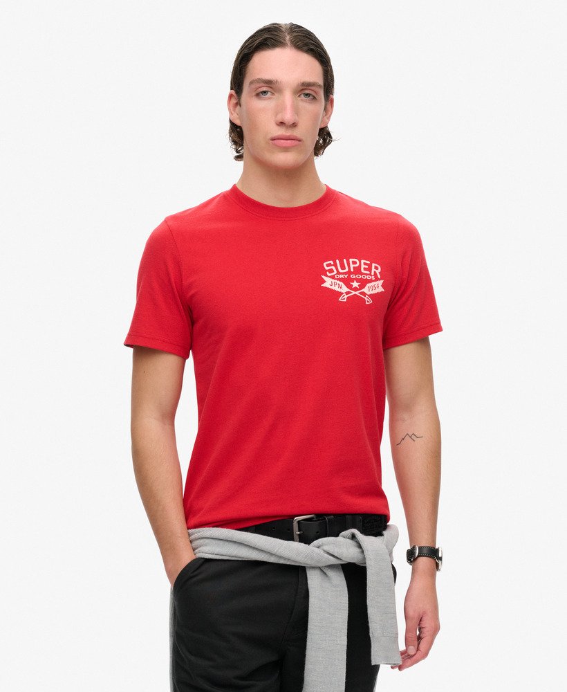 camiseta outdoor graphic na cor ferra red mesclada