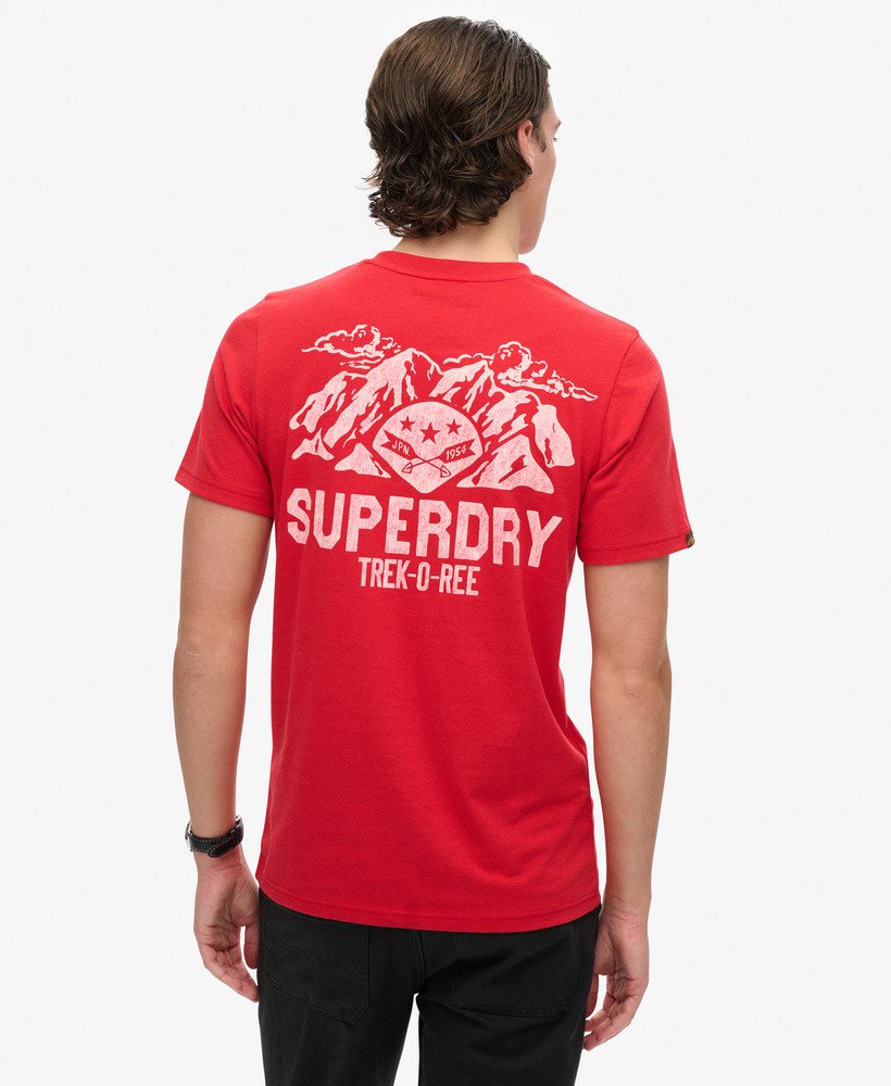 camiseta outdoor graphic na cor ferra red mesclada