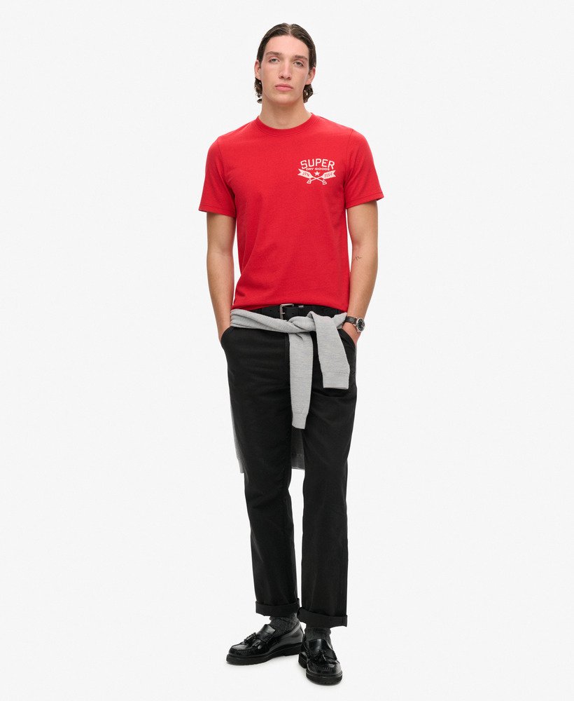 camiseta outdoor graphic na cor ferra red mesclada