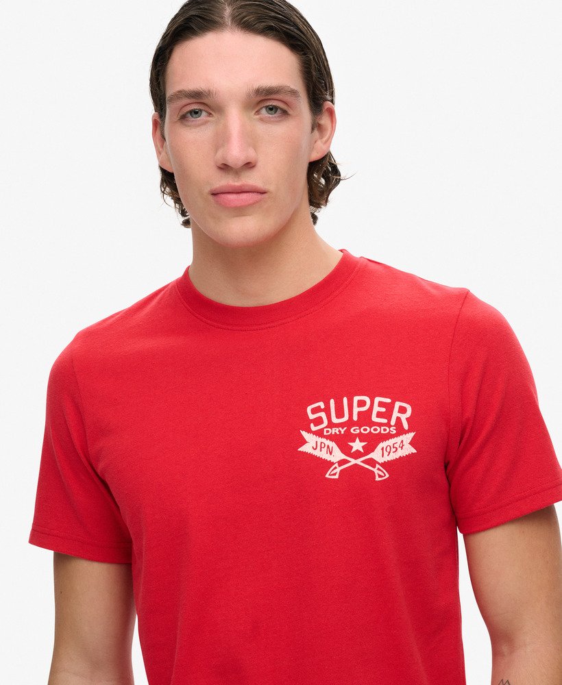camiseta outdoor graphic na cor ferra red mesclada