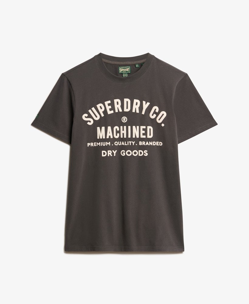 camiseta machined goods workwear na cor preto vintage