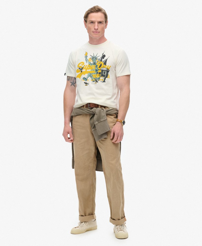 camiseta gráfica new york na cor off white