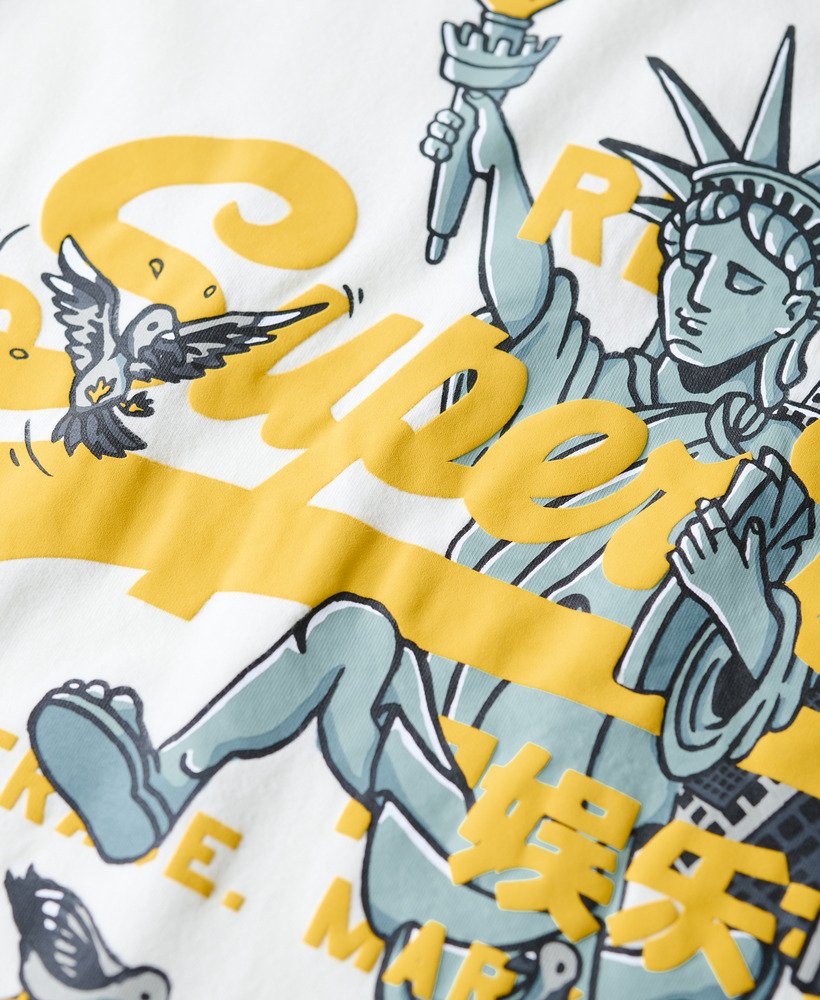 camiseta gráfica new york na cor off white