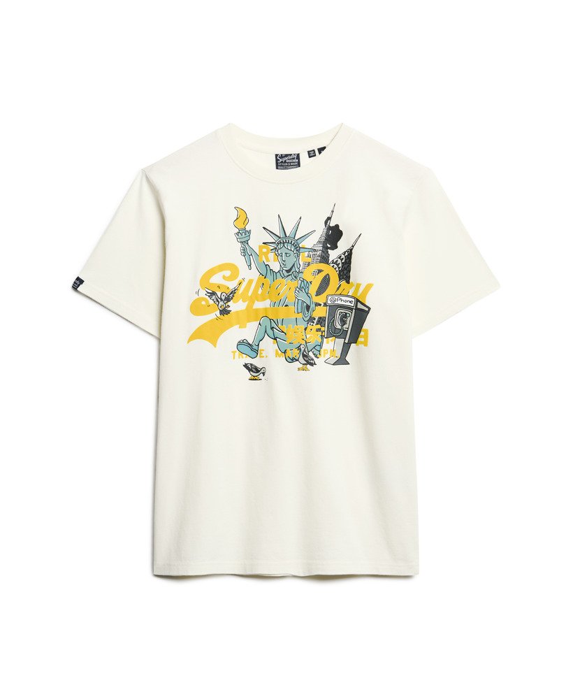 camiseta gráfica new york na cor off white