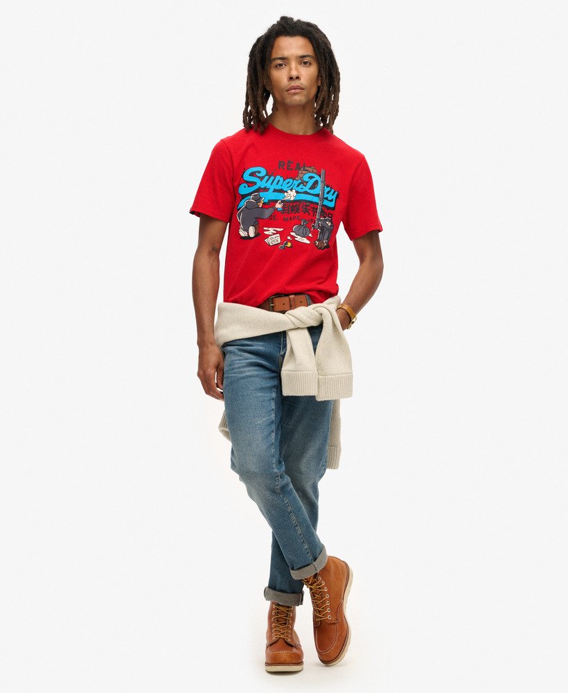 camiseta gráfica new york graphic na cor vermelho risco