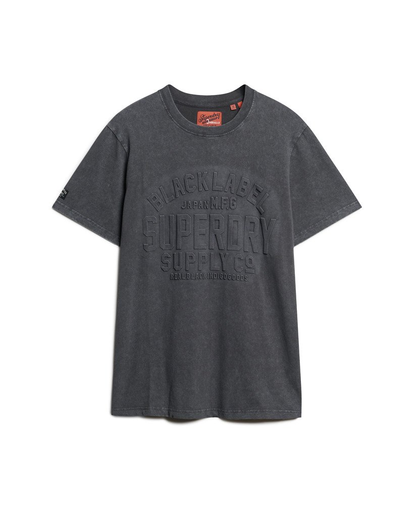 camiseta com estampa de logo em relevo na cor blackboard