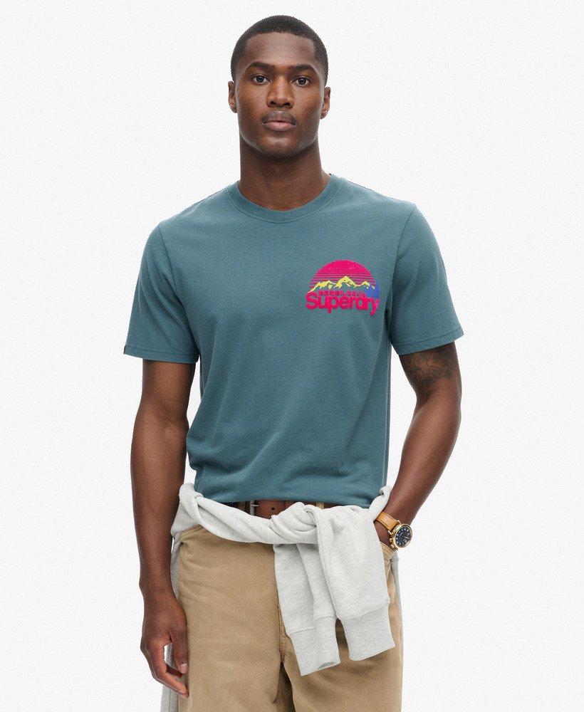camiseta great outdoor chest graphic na cor stargazer blue