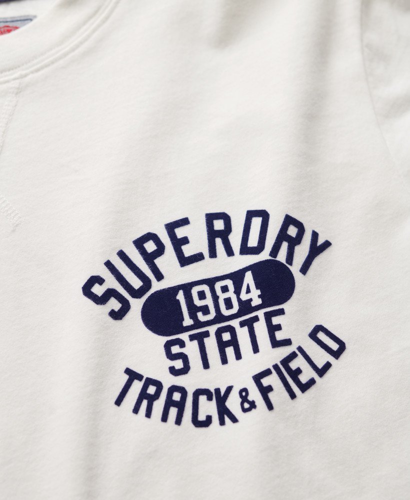 camiseta gráfica de atletismo na cor branca giz.