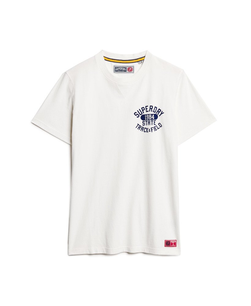 camiseta gráfica de atletismo na cor branca giz.