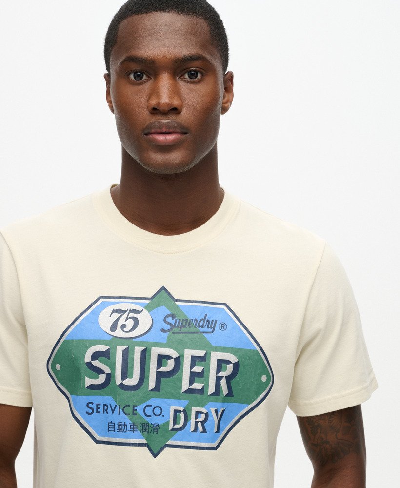 camiseta workwear gasoline graphic na cor branca arroz