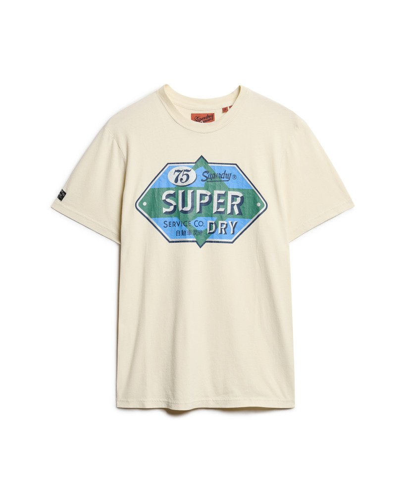 camiseta workwear gasoline graphic na cor branca arroz