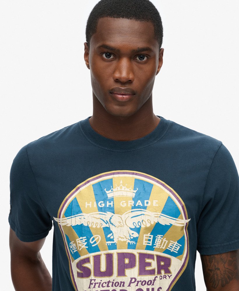 camiseta workwear gasoline graphic na cor eclipse navy