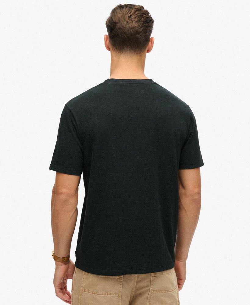 camiseta folgada com estampa de motociclista na cor azul marinho eclipse slub.