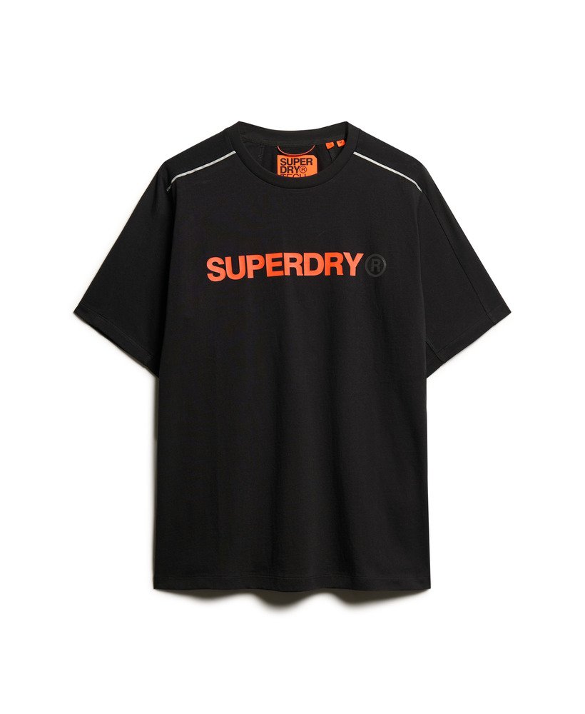 camiseta relaxed com logo de tecnologia na cor preta