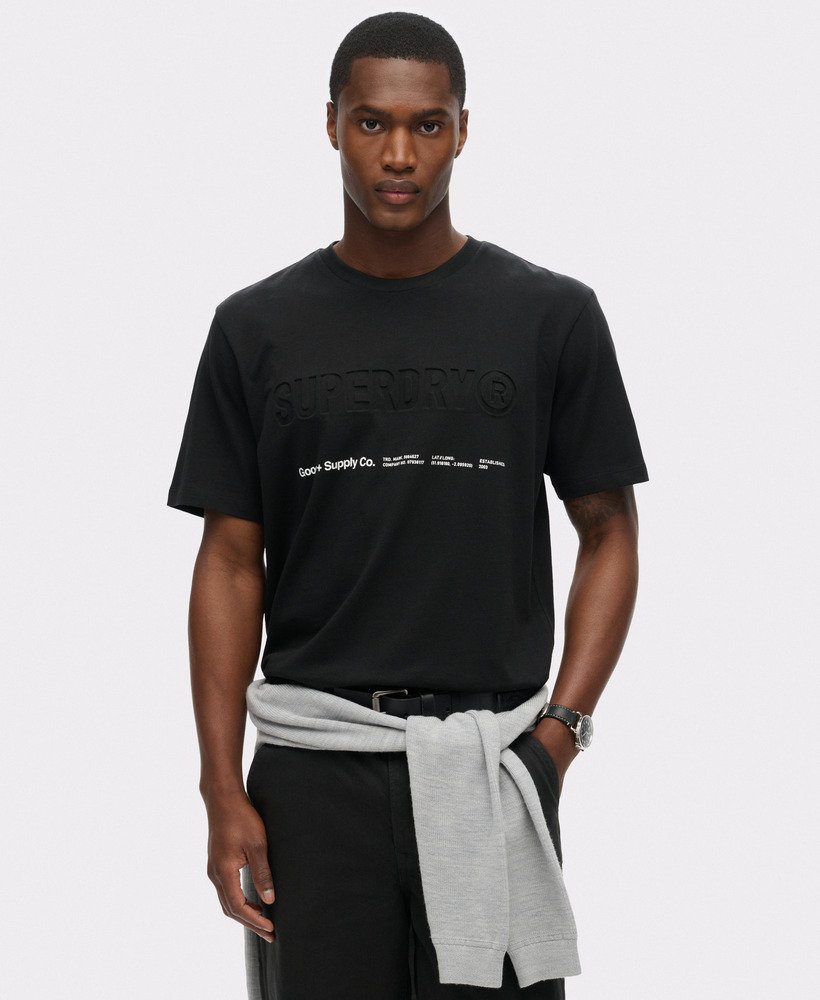 camiseta folgada utility sport logo na cor preta