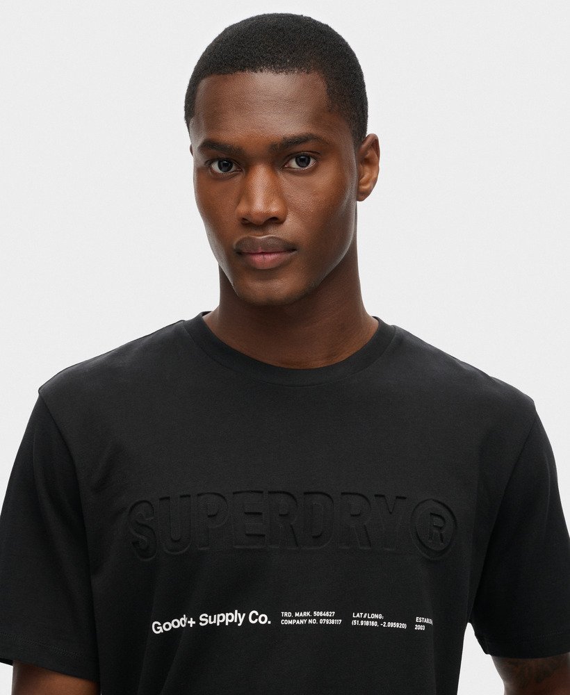 camiseta folgada utility sport logo na cor preta