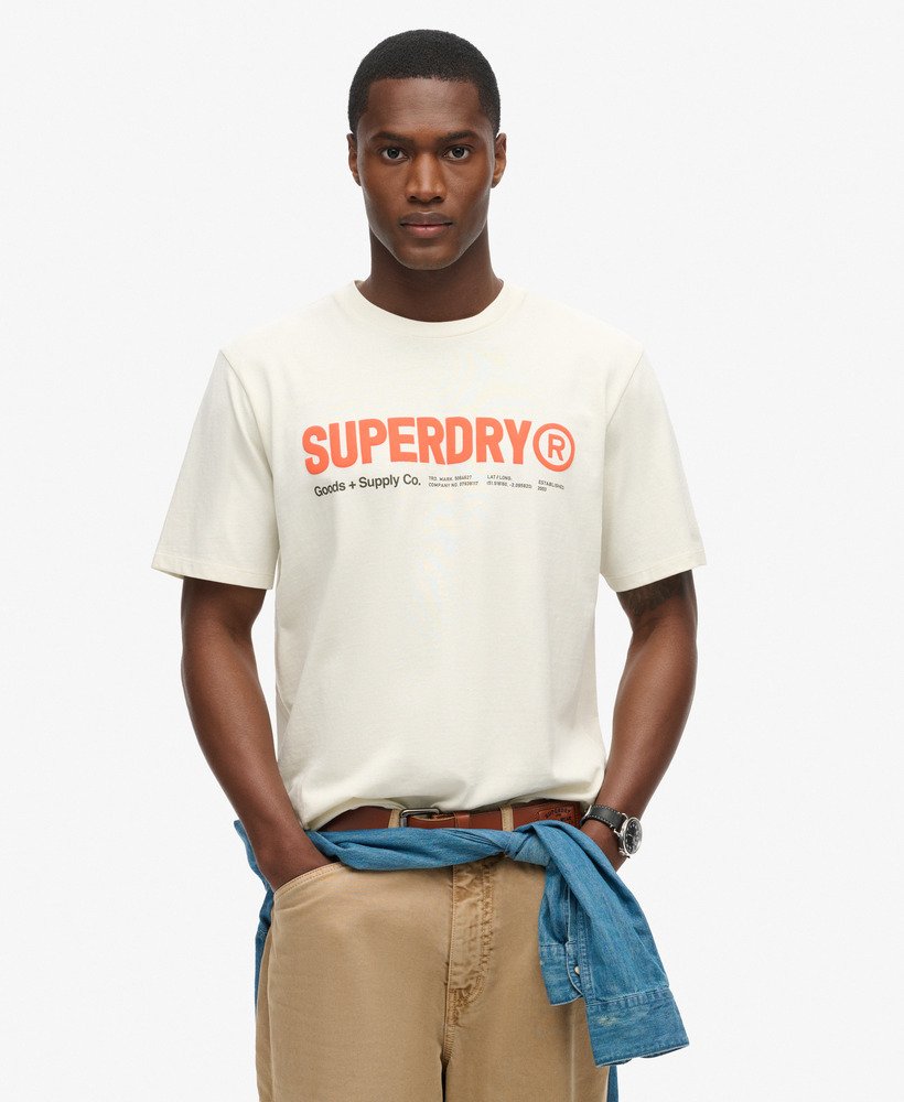 camiseta folgada utility sport logo na cor cinza nordic bone.