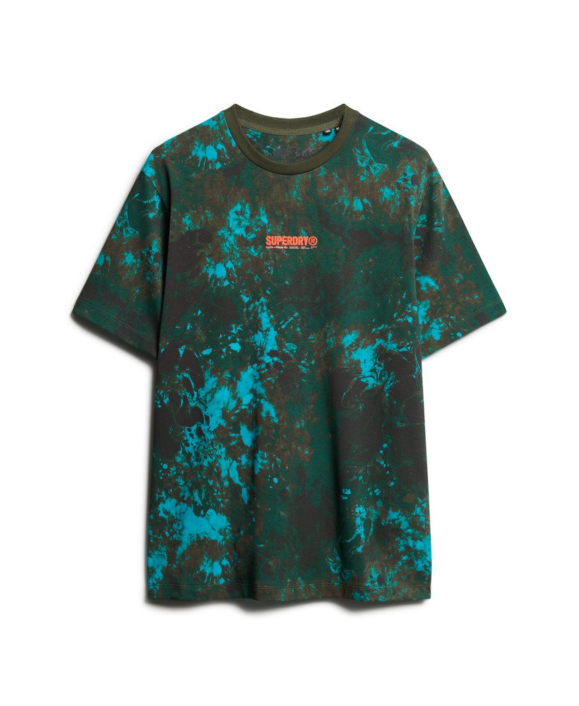 camiseta folgada com estampa camuflada utilitária em mármore de bali