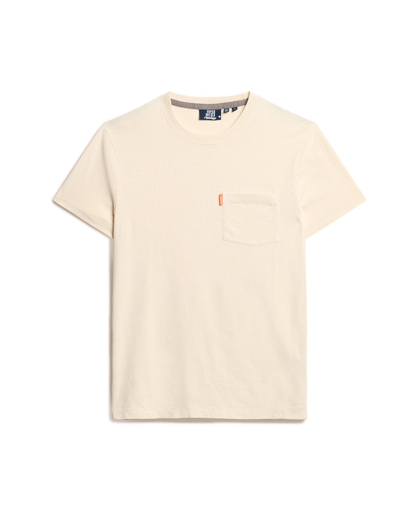 camiseta essential washed pocket na cor washed chalk