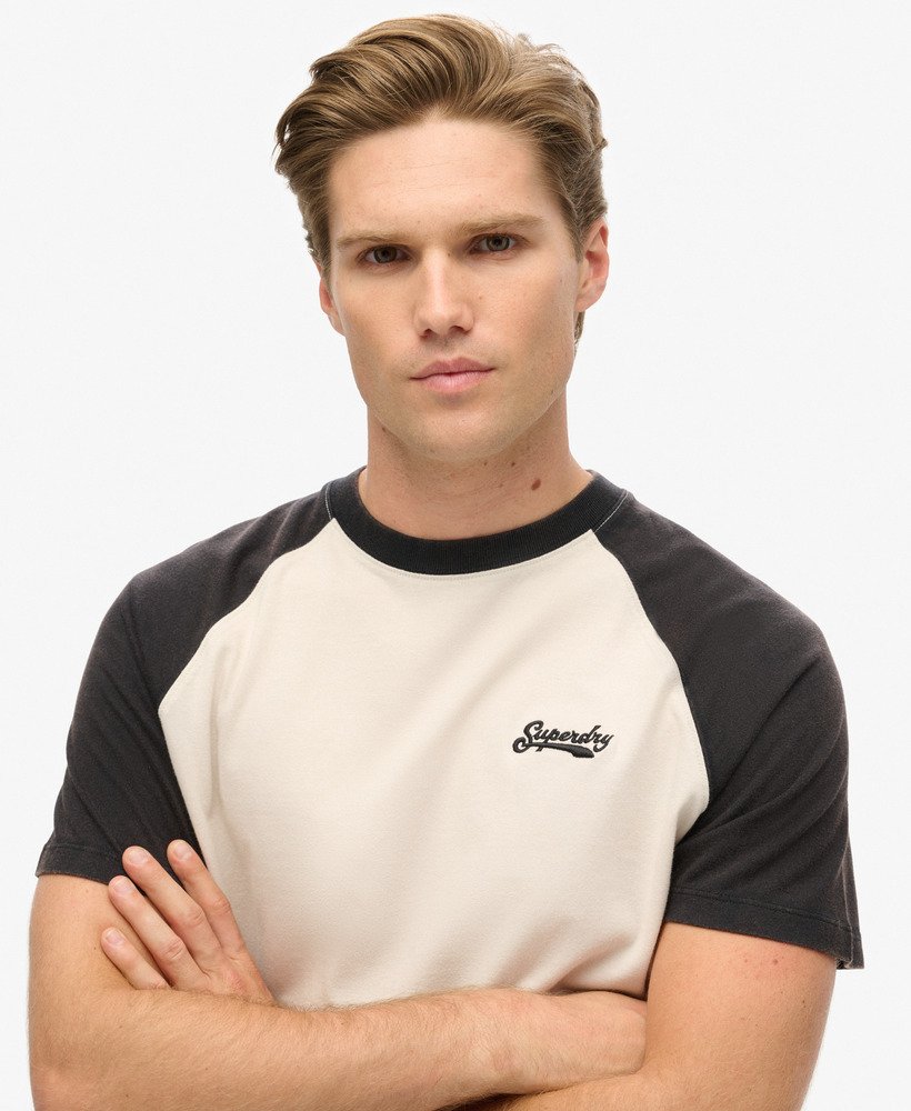 camiseta de beisebol essential logo em branco areiapreto