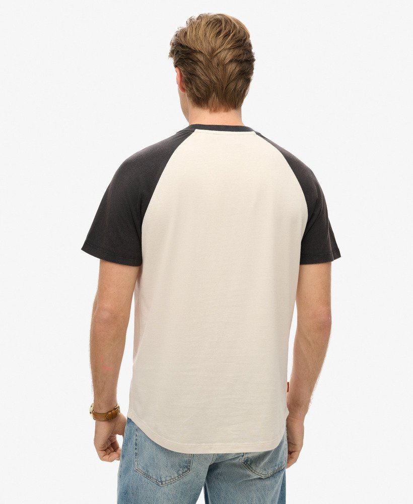 camiseta de beisebol essential logo em branco areiapreto