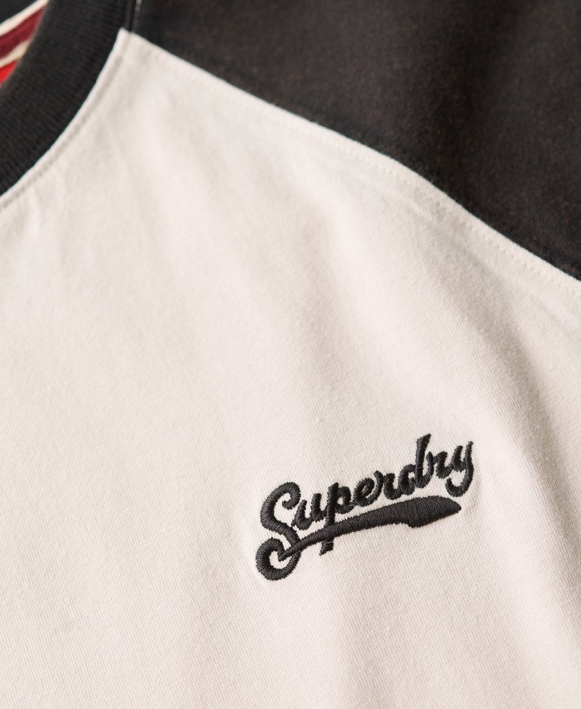 camiseta de beisebol essential logo em branco areiapreto