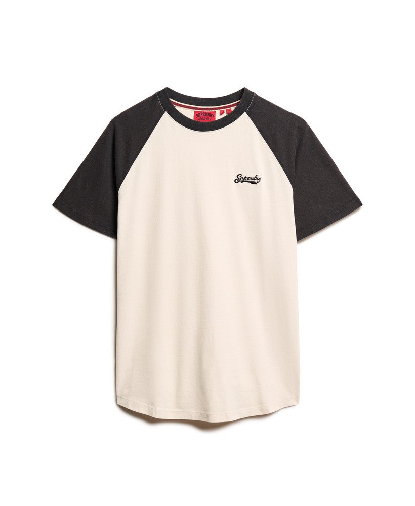 camiseta de beisebol essential logo em branco areiapreto