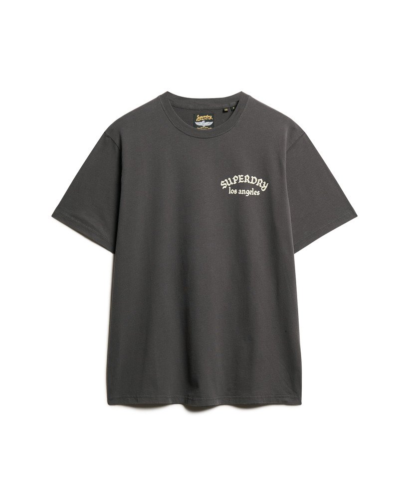 camiseta folgada com estampa de tatuagem nas costas na cor carvÃo