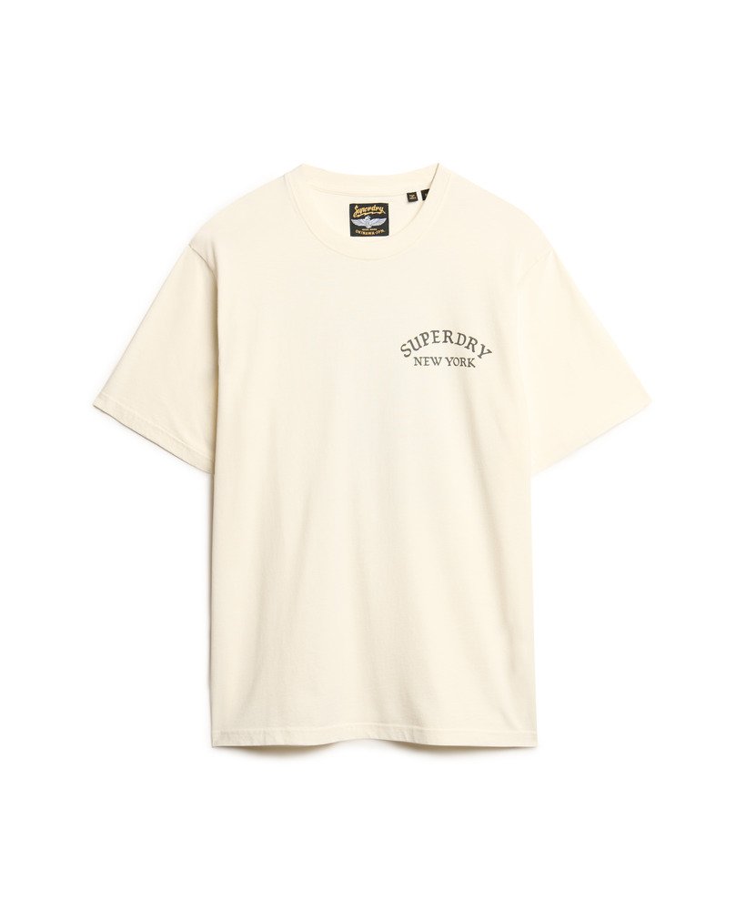 camiseta folgada com estampa de tatuagem nas costas na cor branco inverno