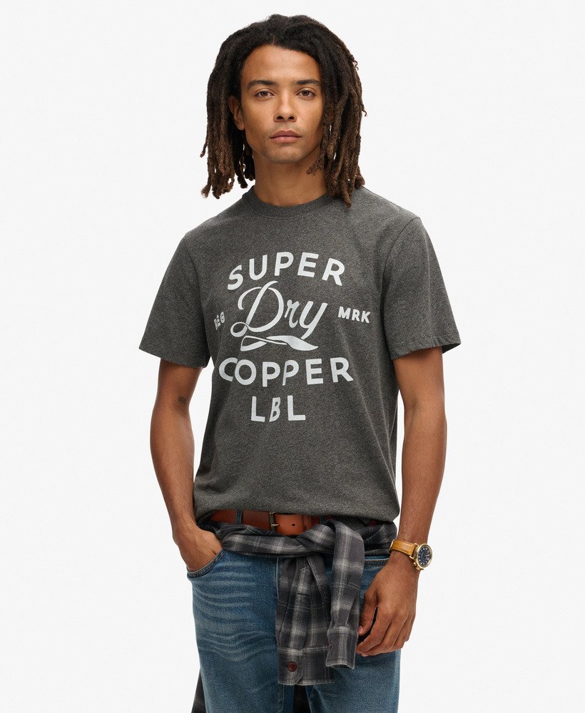 camiseta copper label workwear na cor cinza cascalho surplus gravel grey grit